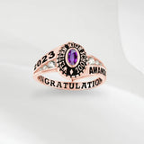 Custom School Class Ring, Jewelry for Woman, Sterling Silver 925 High School University Personalized Mementos Jewelry, Graduation Rings 2023