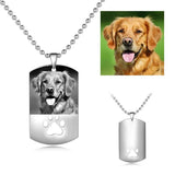 Stainless Steel Personalized Color Photo&Text Necklace with Footprint Adjustable 16”-20”