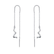 Sterling Silver Dangle Drop Earrings Wave dangle earrings