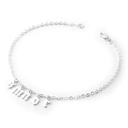 925 Sterling Silver Personalized  Initial Name Bracelet - Cut-out Adjustable 6”-7.5”