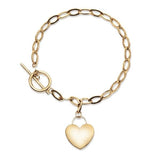 14K Gold Personalized Heart Tag Bracelet