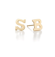 Sterling Silver Personalized Mix/Match Initial Alphabet Earrings