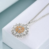 You are My Sunshine Sunflower Necklace in Gold Sterling Silver