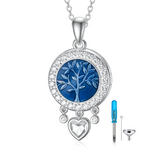 Collares de urna de árbol de la vida para cenizas, atrapasueños de plata de ley, joyería de cremación para cenizas, joyería de memoria para hombres y mujeres