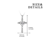 Cross Heart Women Necklace 925 Sterling Silver Polished Infinity Heart Necklace 18"