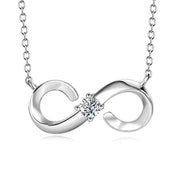 Infinity Necklace Sterling Silver Infinite Love Pendant Necklace Gift for Women Girls