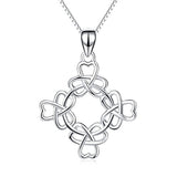 925 Stering Silver Good Luck Irish Triquetra Celtic Knot Pendant Heart Women Necklace 18"