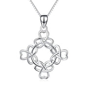 925 Stering Silver Good Luck Irish Triquetra Celtic Knot Pendant Heart Women Necklace 18"