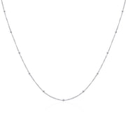 925 Sterling Silver Layered Choker Satellite Beaded Curb Ball Heart Chain Necklace for Women Girls,Gift for Mother or Wife