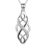 Irish Celtic Knot Pendant Necklace Infinity Love Sterling Silver Cubic Zirconia Jewelry 18" Infinity Love Necklace