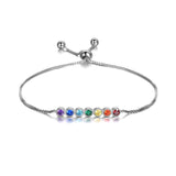 Sterling Sliver 7 Chakra Healing Bracelets for Women Yoga Jewelry