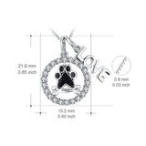 Love-925 Sterling Silver Lovely Dog Foot Delicious Bone Jewelry Necklace