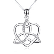 925 Sterling Silver Heart Knot for Women Daughter Girlfriend Jewelry Necklace