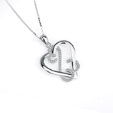 925 Sterling Silver Heart Love Knot Charm Pendant with Chain for Women Daughter Girlfriend Jewelry Necklace