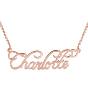 Copper/925 Sterling Silver Personalized "Charlotte" Style  Name Necklace - Adjustable 16”-20”