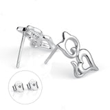 925 Sterling Silver Charming Action Cat Studs