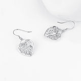 925 Sterling Silver Chinese Pattern Style Drop Earrings