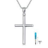 Urn Necklace for Men and Women Sterling Silver Cross Cremation Jewelry Dainty Memorial Gift for Friend